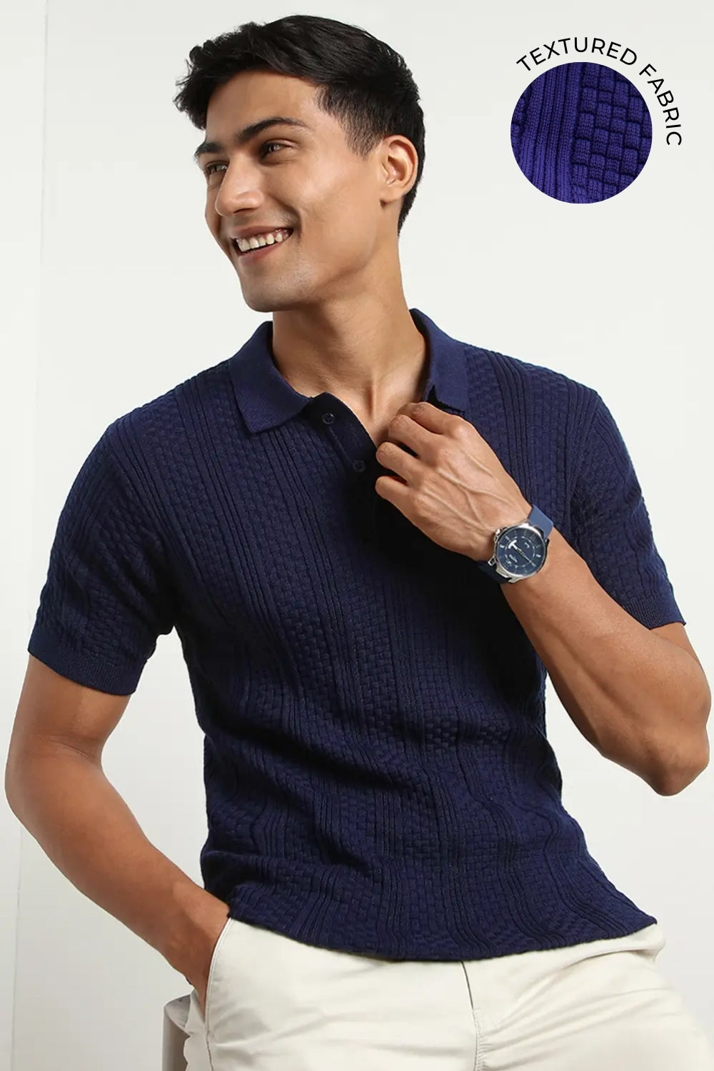 Oxford Textured Polo T-Shirt