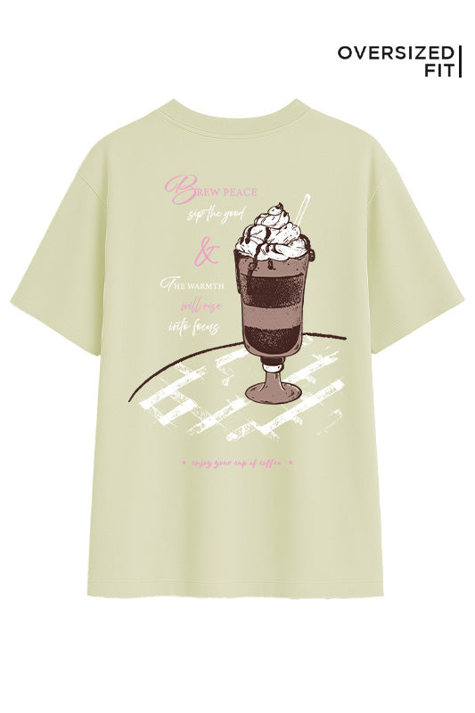 Brew Peace Oversized Fit Women Tee