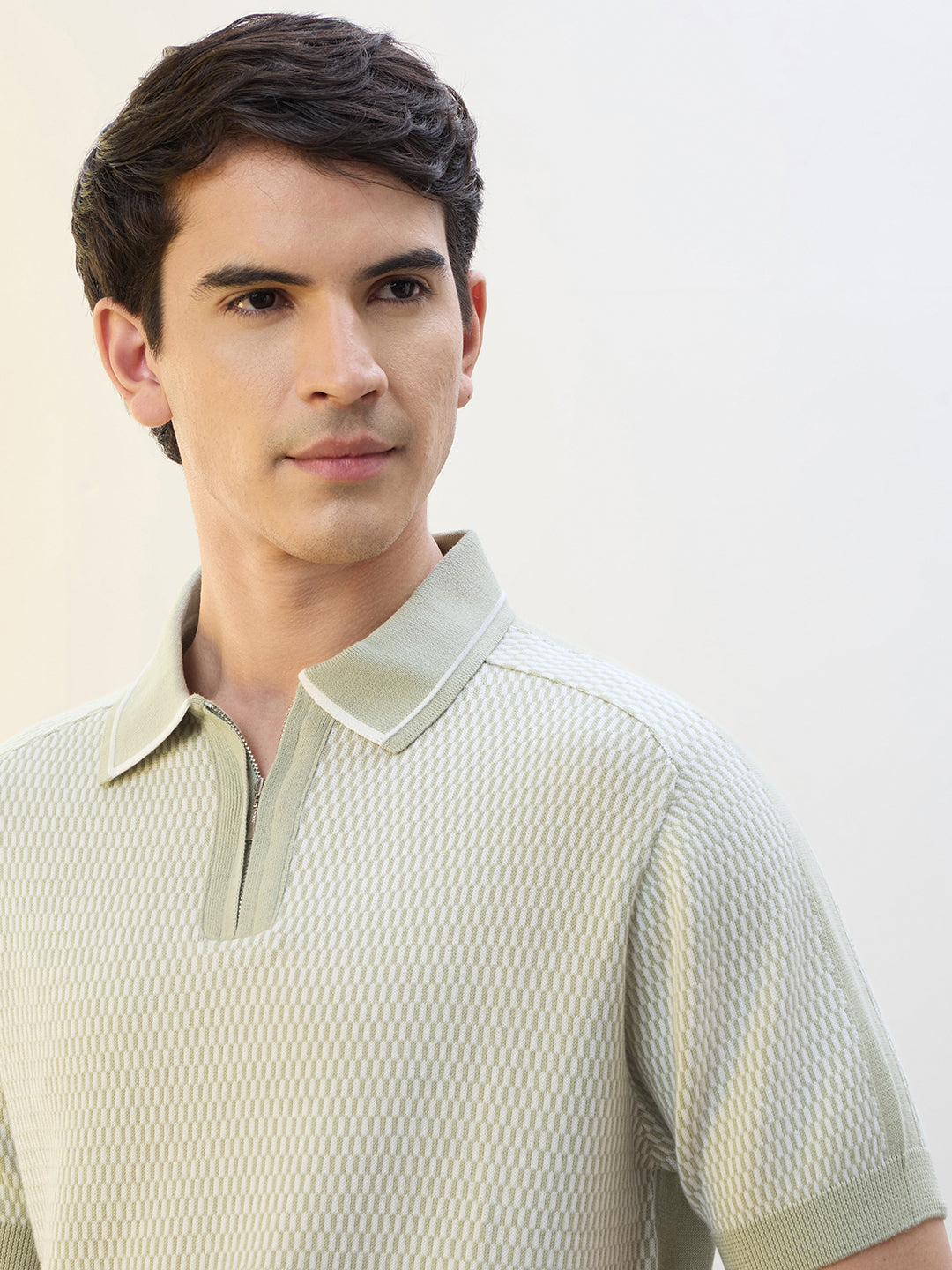Zip Collar Knit Polo