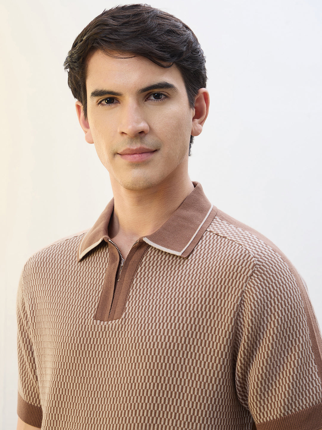 Zip Collar Knit Polo