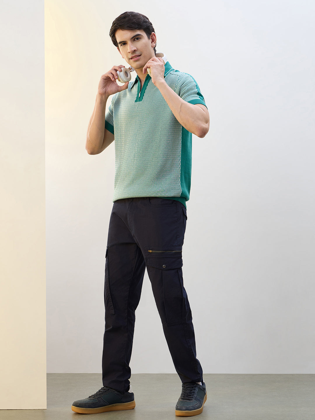 Zip Collar Knit Polo