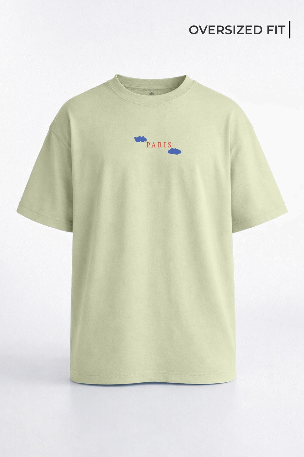 Paris With Blue Clouds Oversized T-Shirt