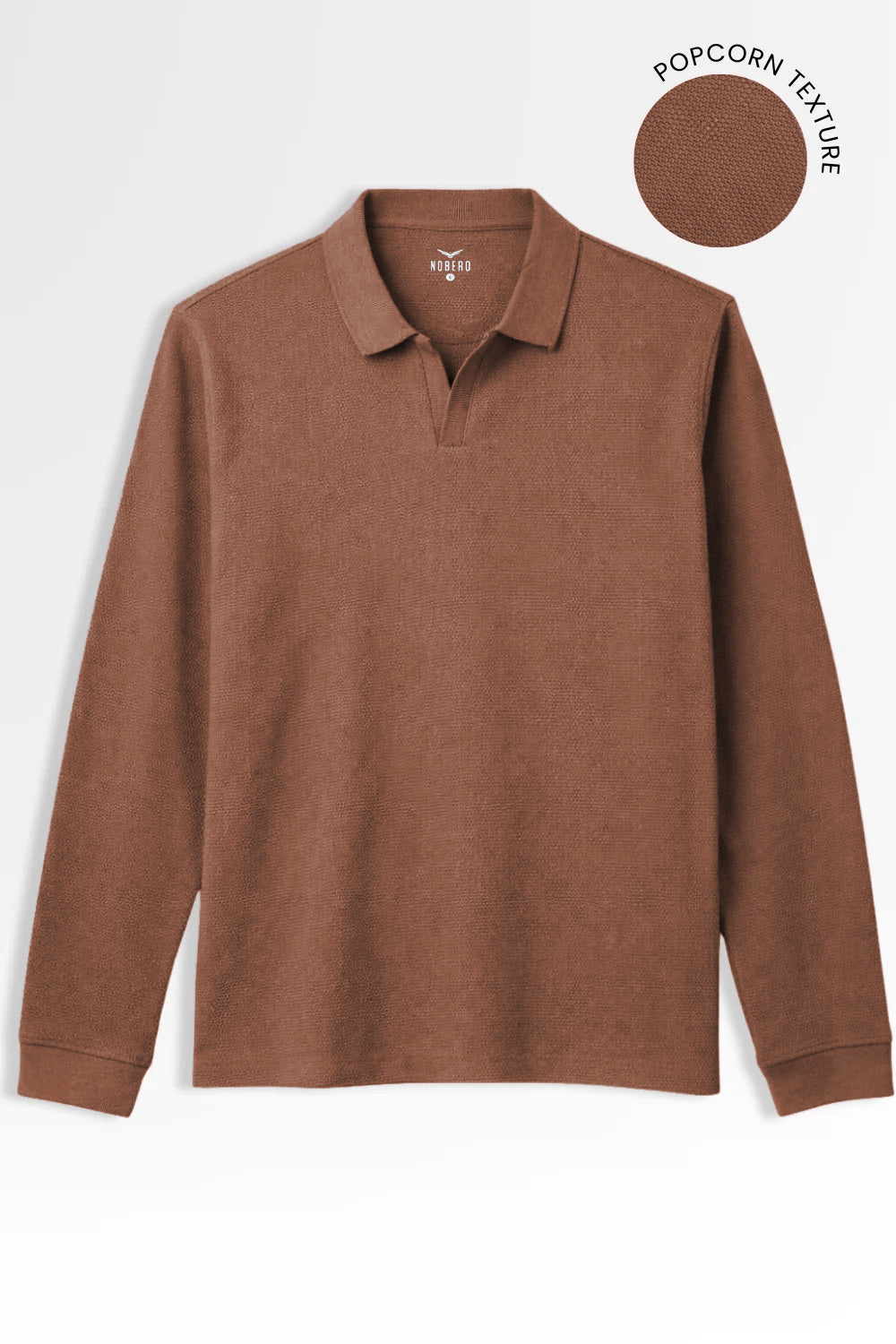 Popcorn Textured Full Sleeve Polo T-Shirt
