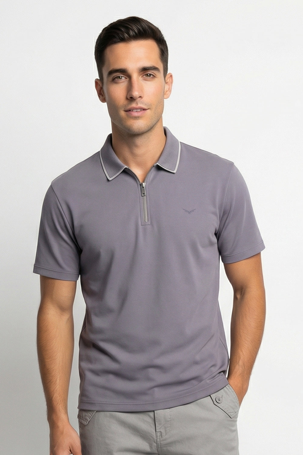 Zip Collar Polo T-Shirt