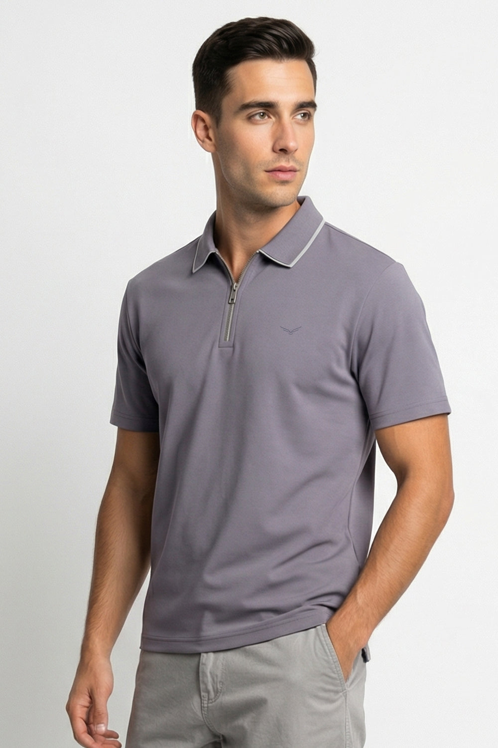 Zip Collar Polo T-Shirt