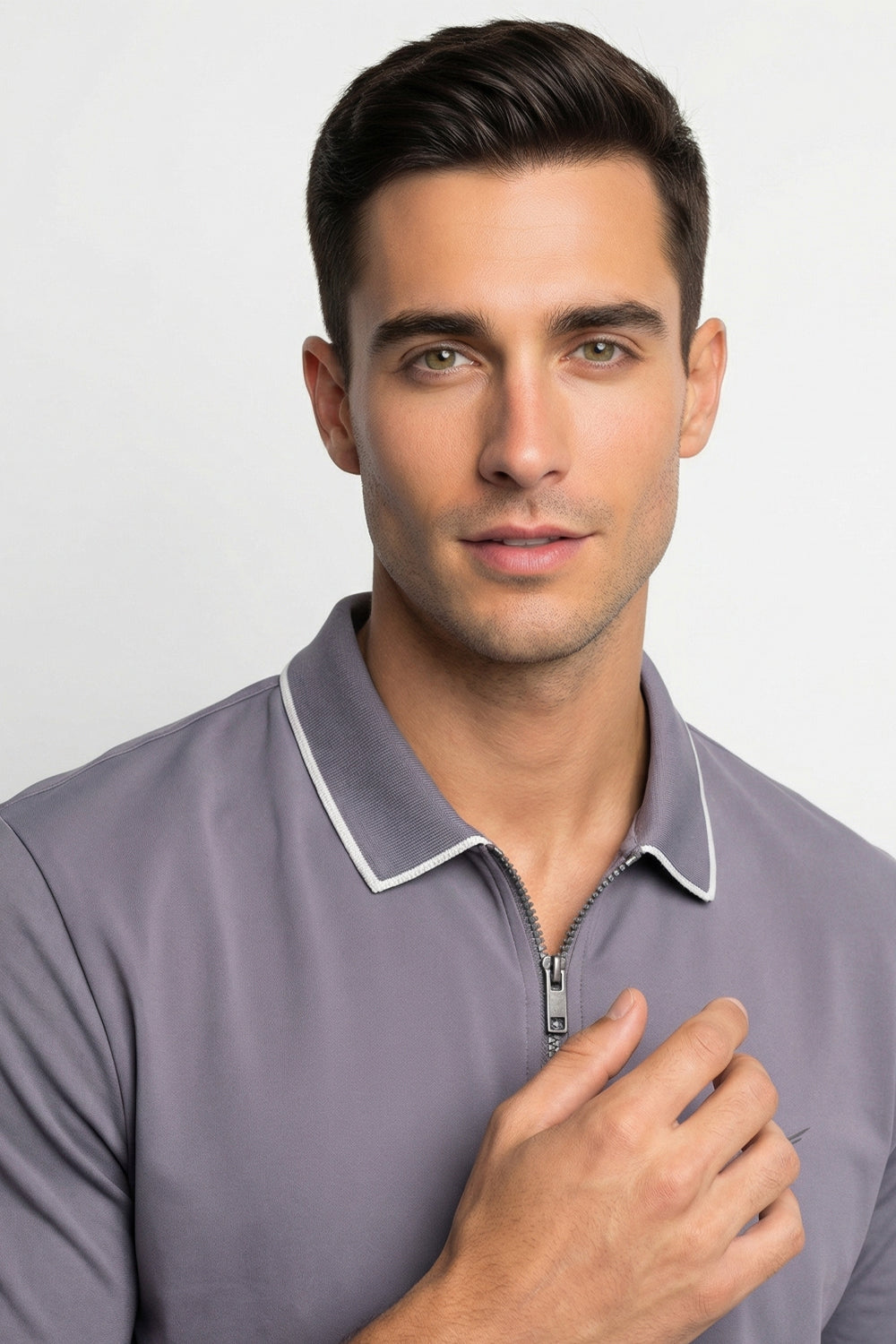 Zip Collar Polo T-Shirt