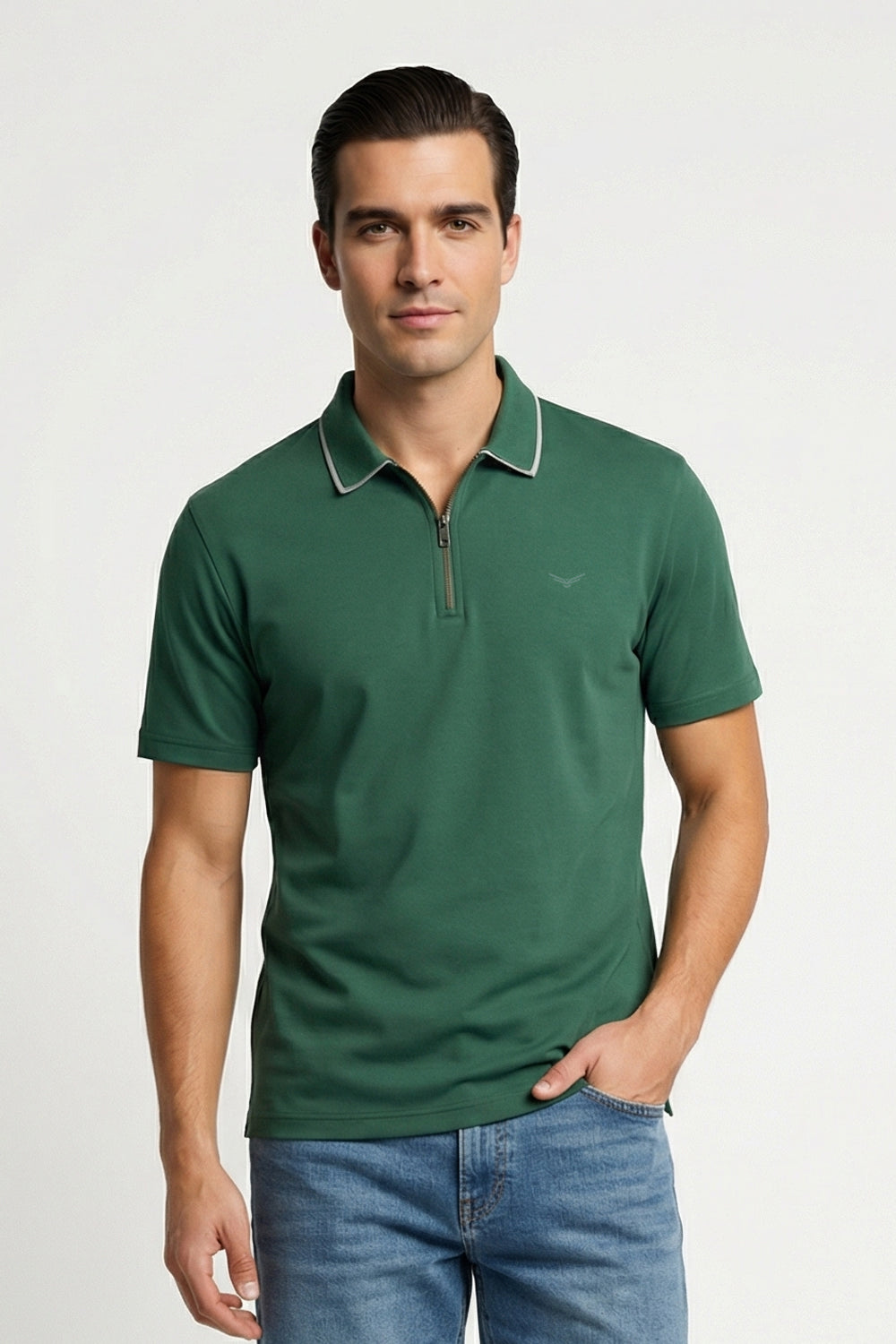 Zip Collar Polo T-Shirt