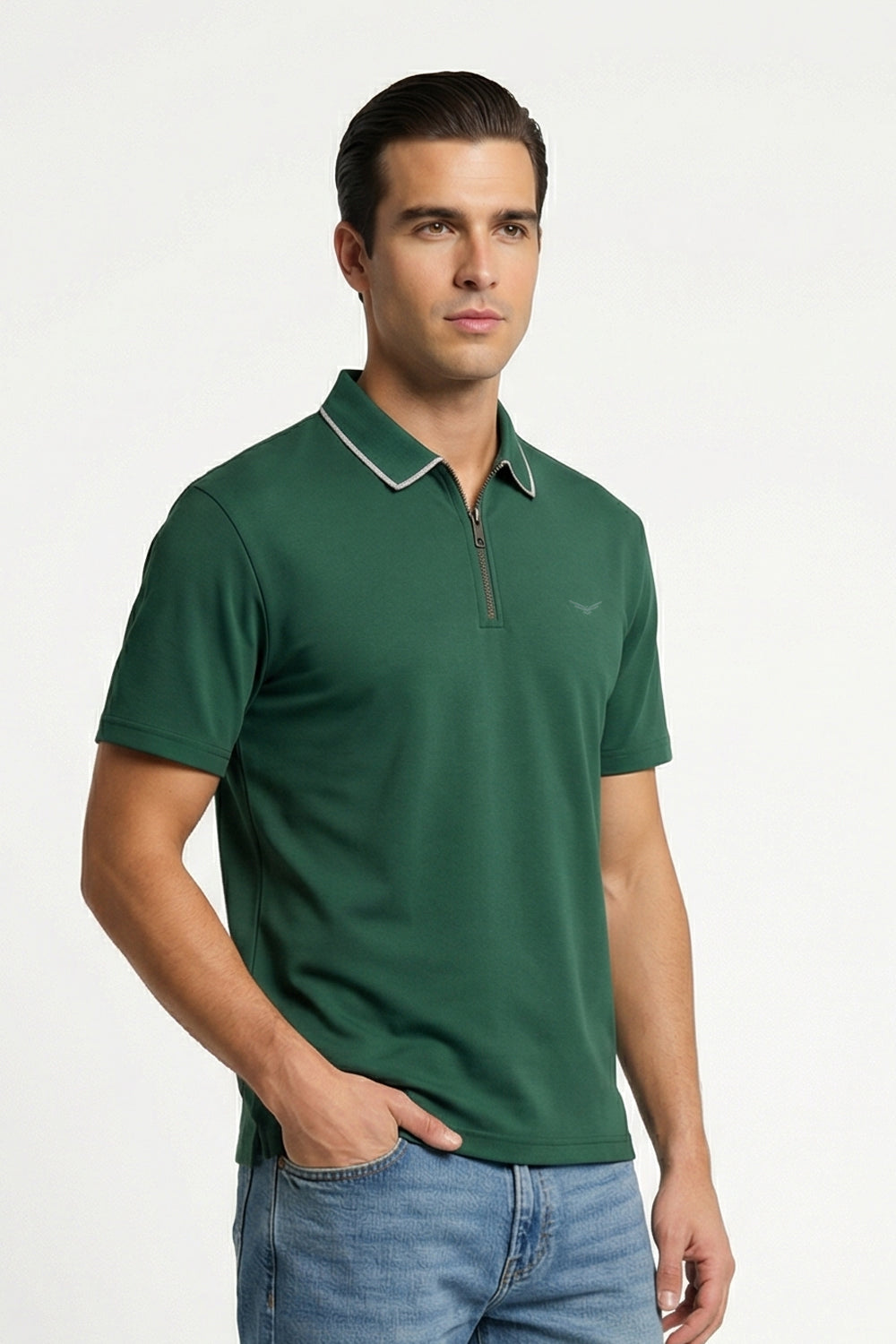 Zip Collar Polo T-Shirt