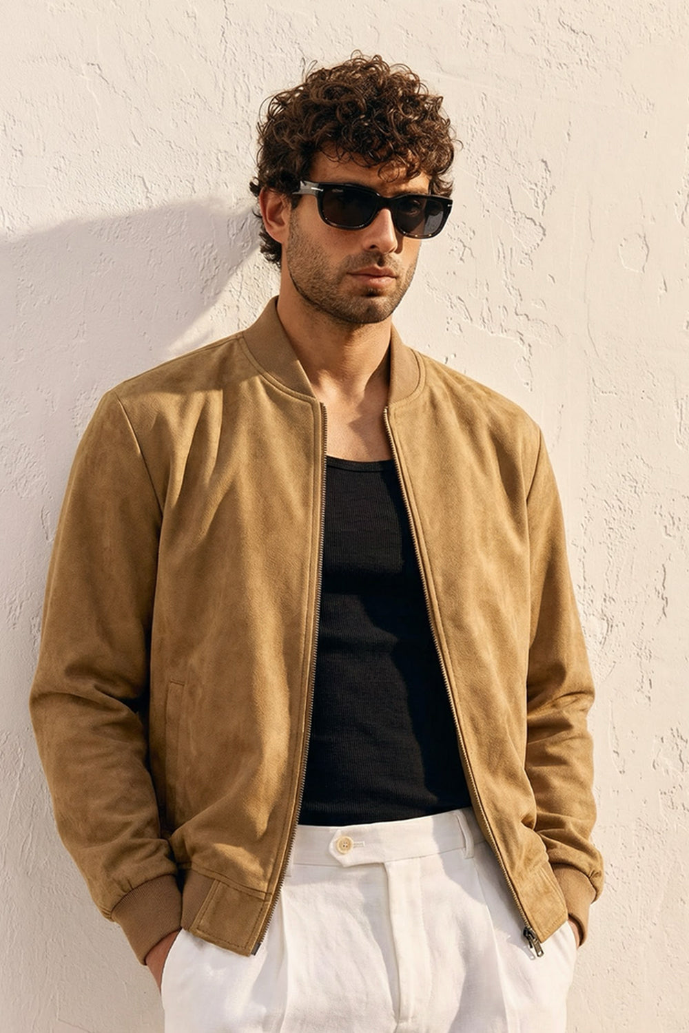 Refined Suede Bomber