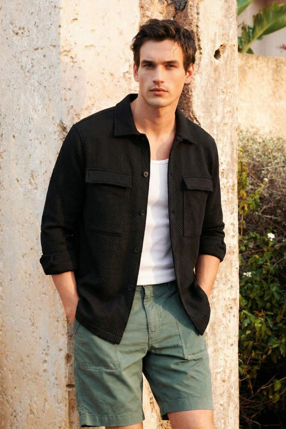 Relaxed Fit Textured Overshirt