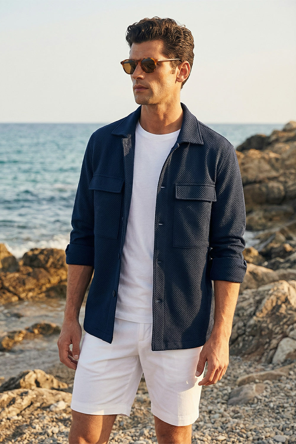 Relaxed Fit Textured Overshirt