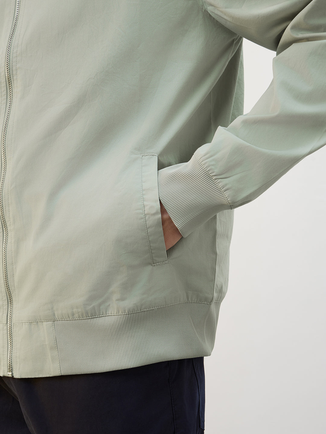 Mock Neck Bomber Jacket