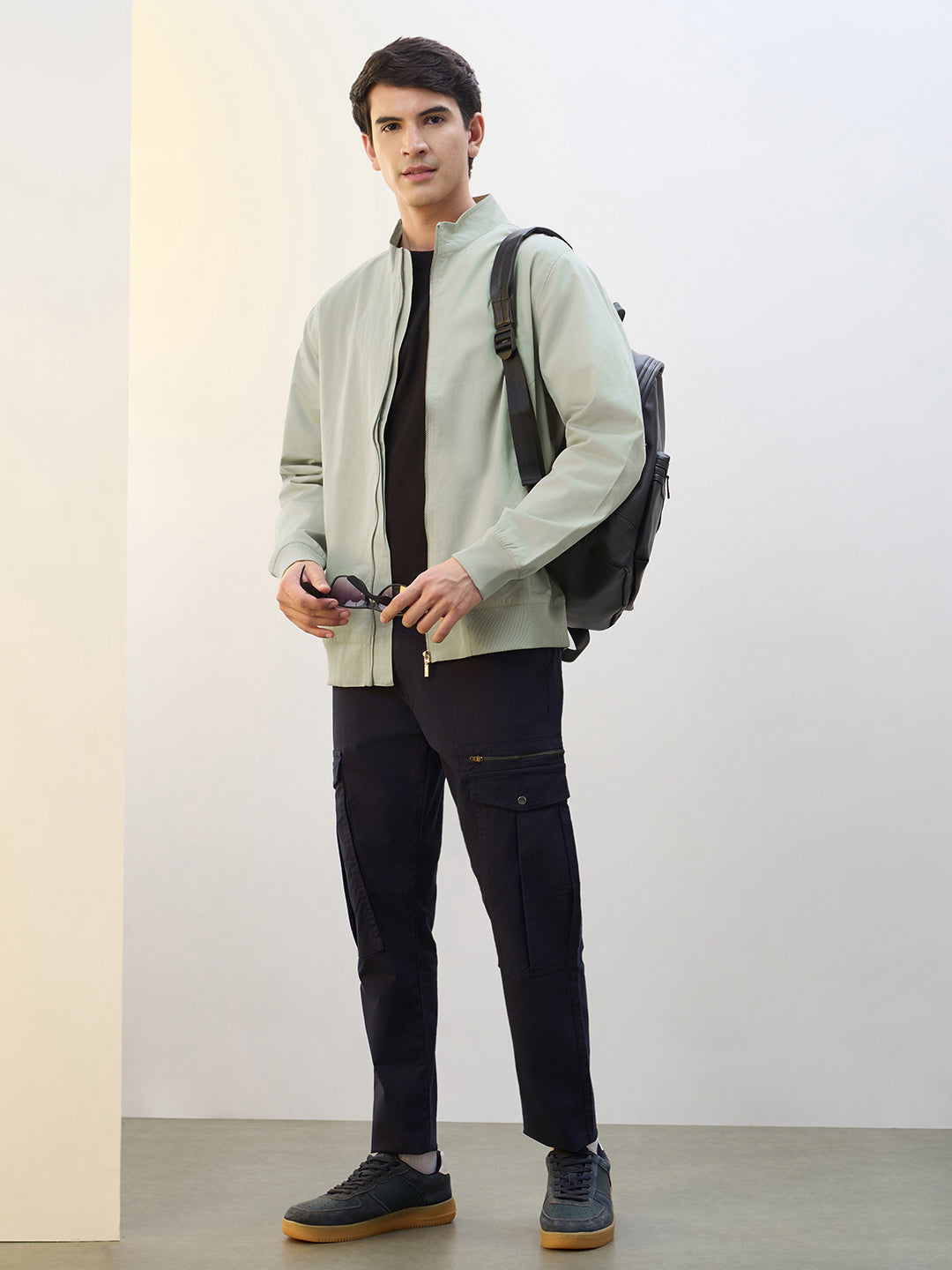 Mock Neck Bomber Jacket