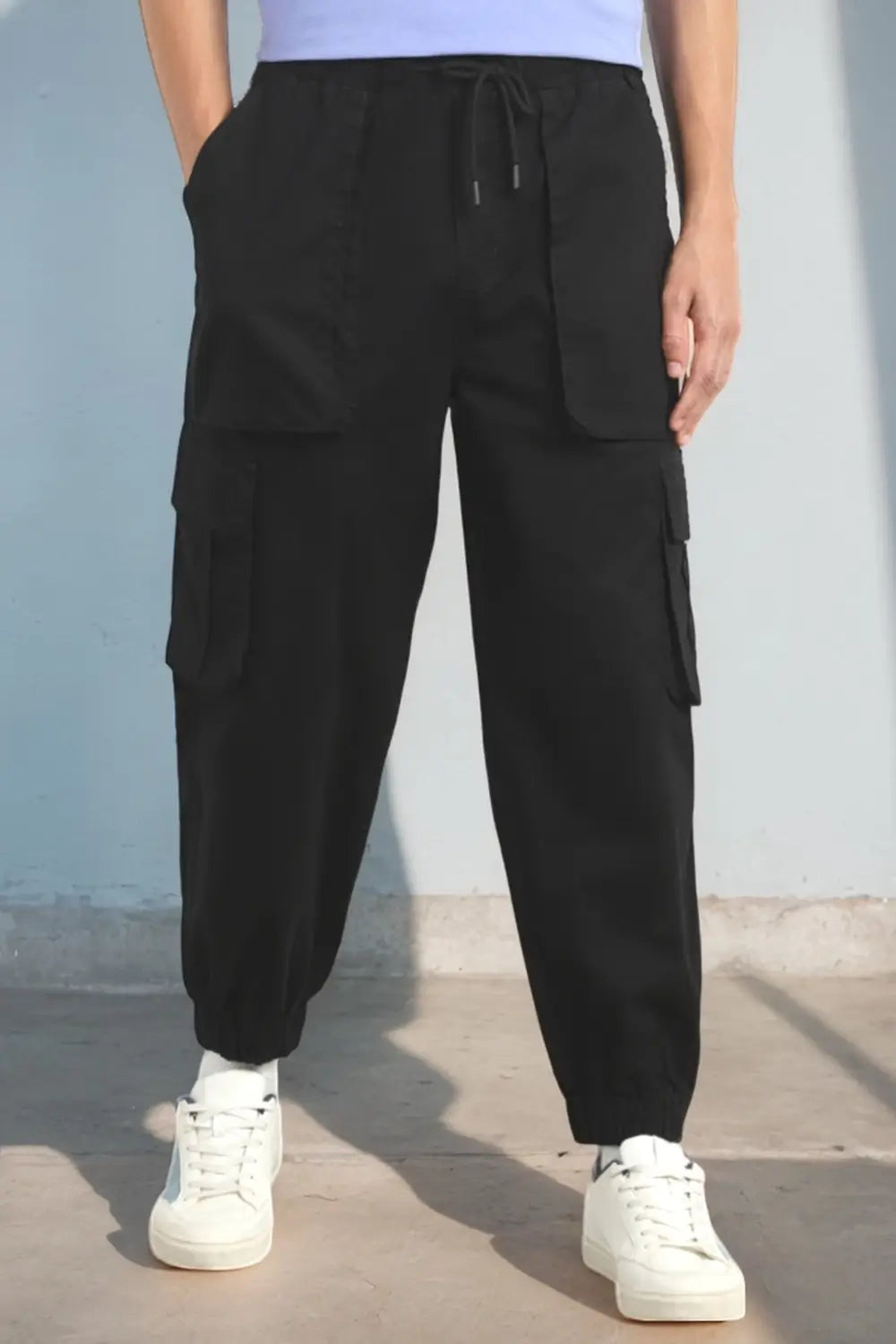 Oversized Woven Black Cargo Pants