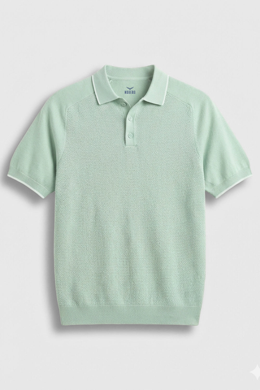 Structured Raglan Knit Polo T-Shirt