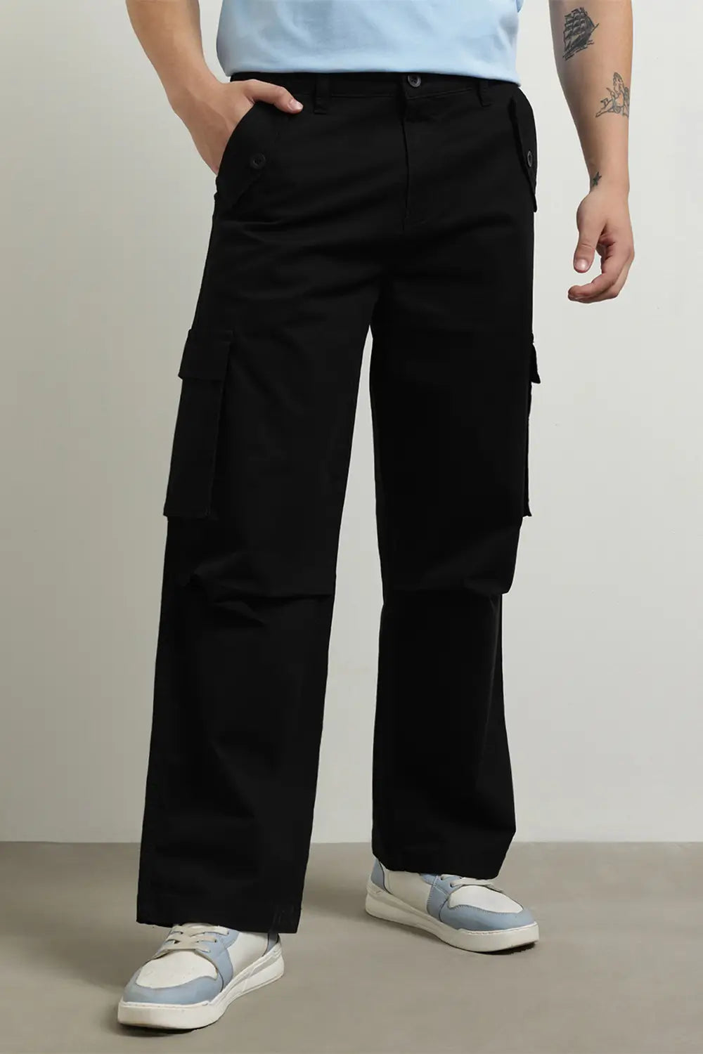 Baggy Fit Woven Cargo Pants