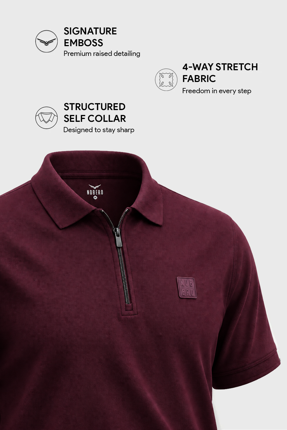 Travel Zip Polo T-Shirt