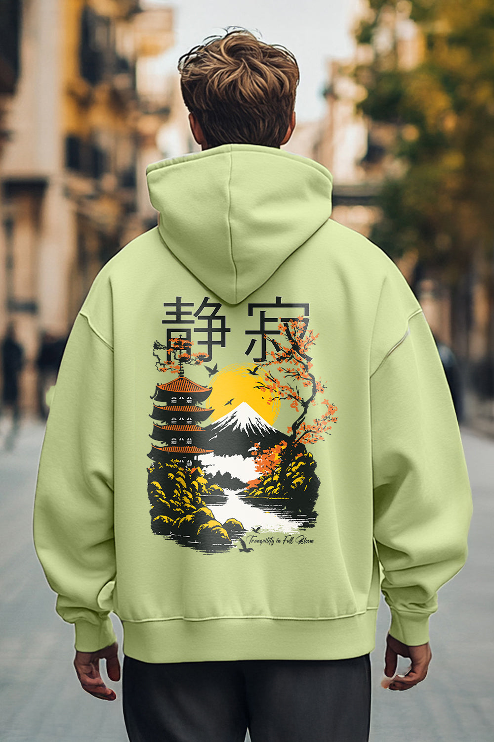 Tranquility in full bloom Oversized Hoodie