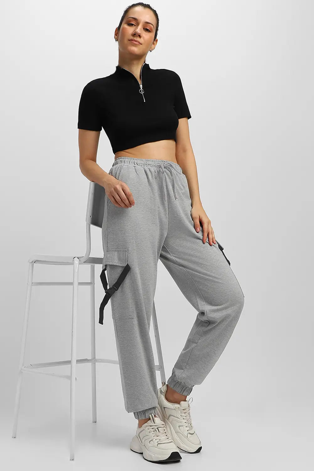 Grey oversized joggers womens on sale