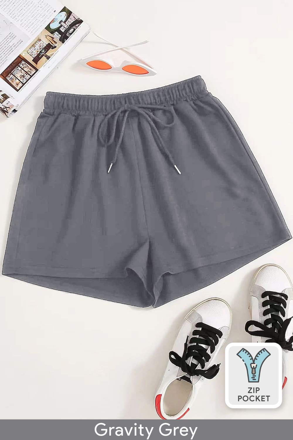 Zip-Pocket Shorts - Women