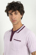 Contrast Collar Textured Polo Shirts