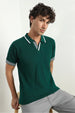 Grid Knit Textured Polo Shirts