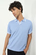 Grid Knit Textured Polo Shirts