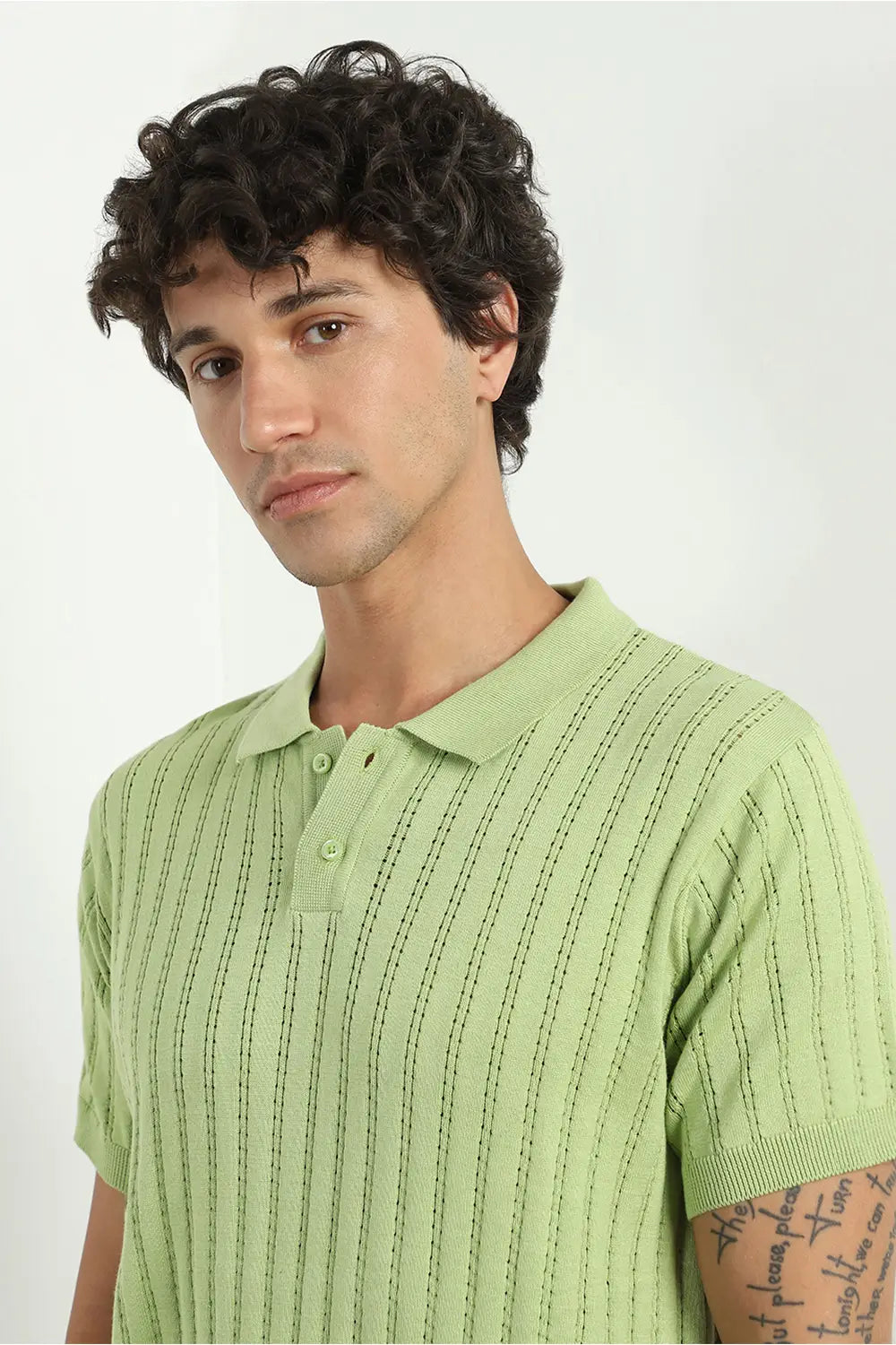 Drop Needle Textured Polo Shirts