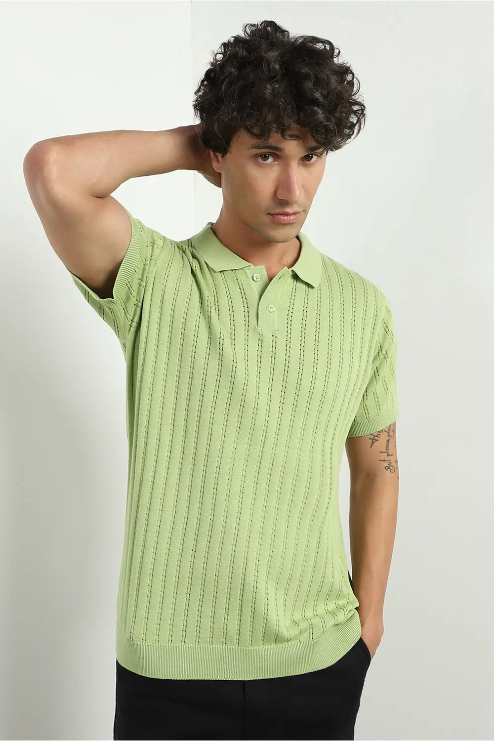 Drop Needle Textured Polo Shirts