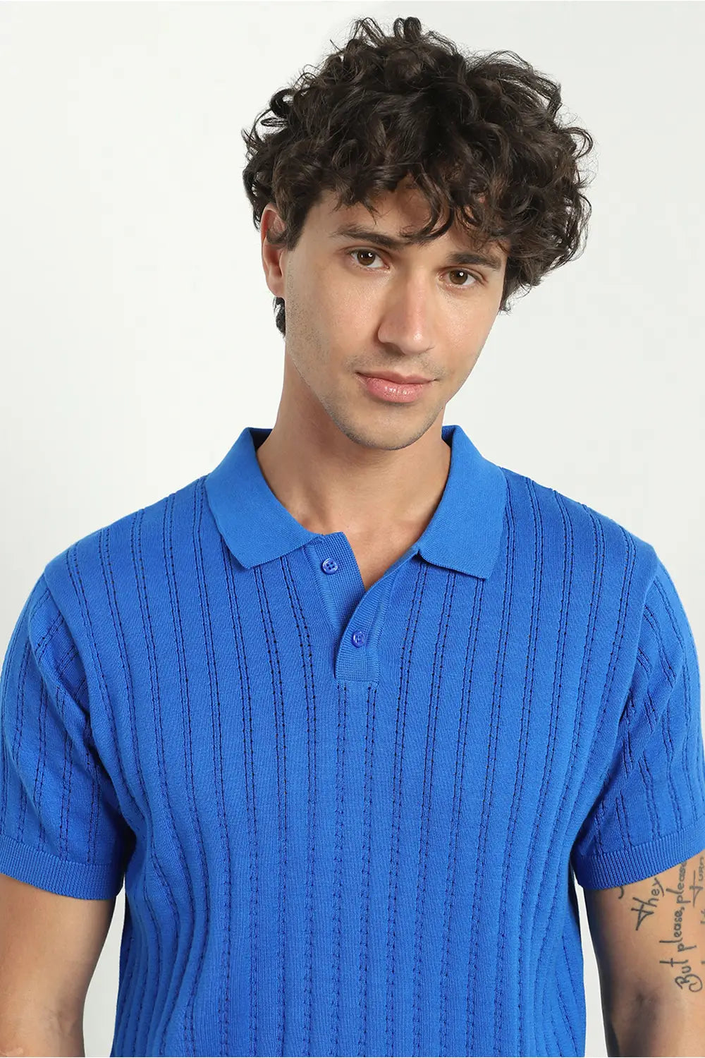 Drop Needle Textured Polo Shirts