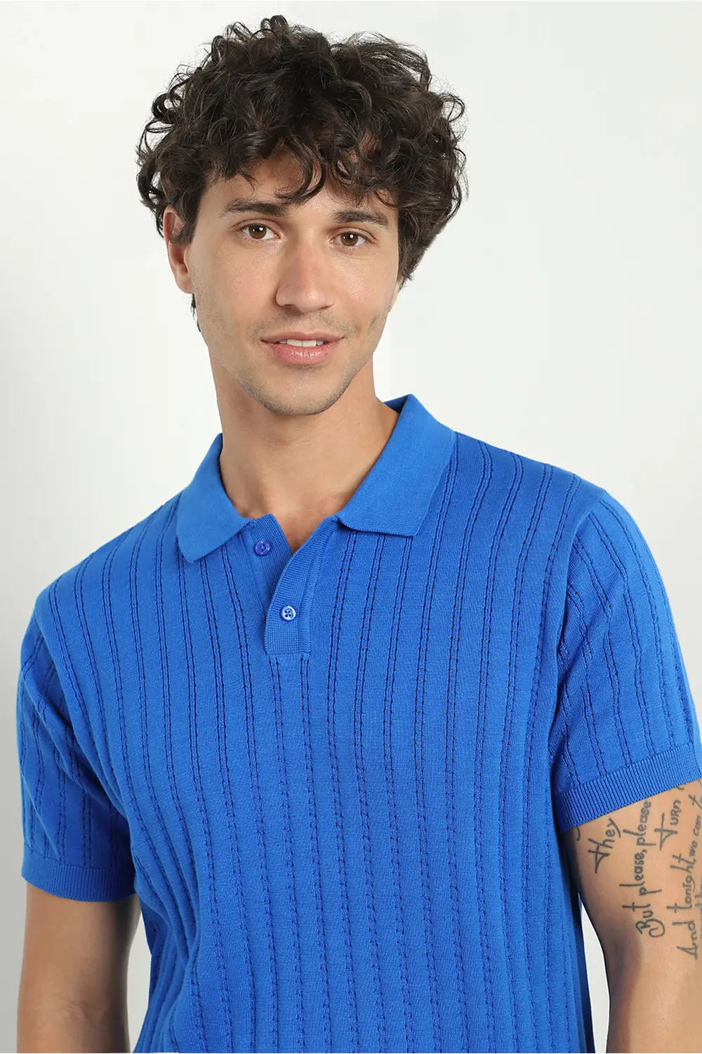 Drop Needle Textured Polo Shirts