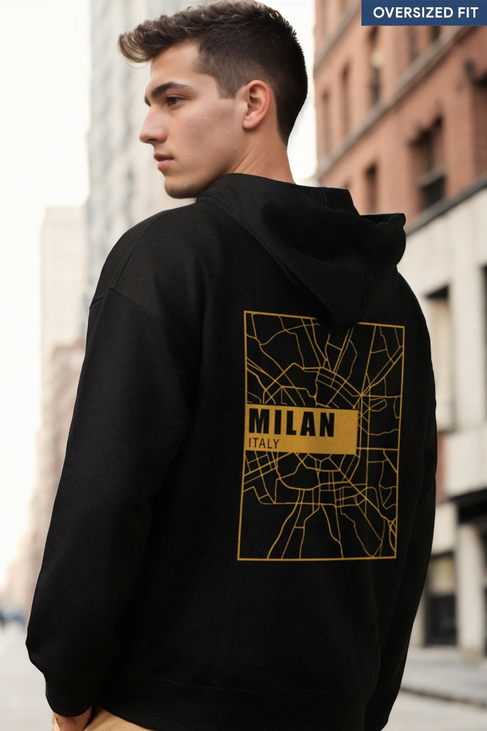 Milan Oversized Printed Hoodie
