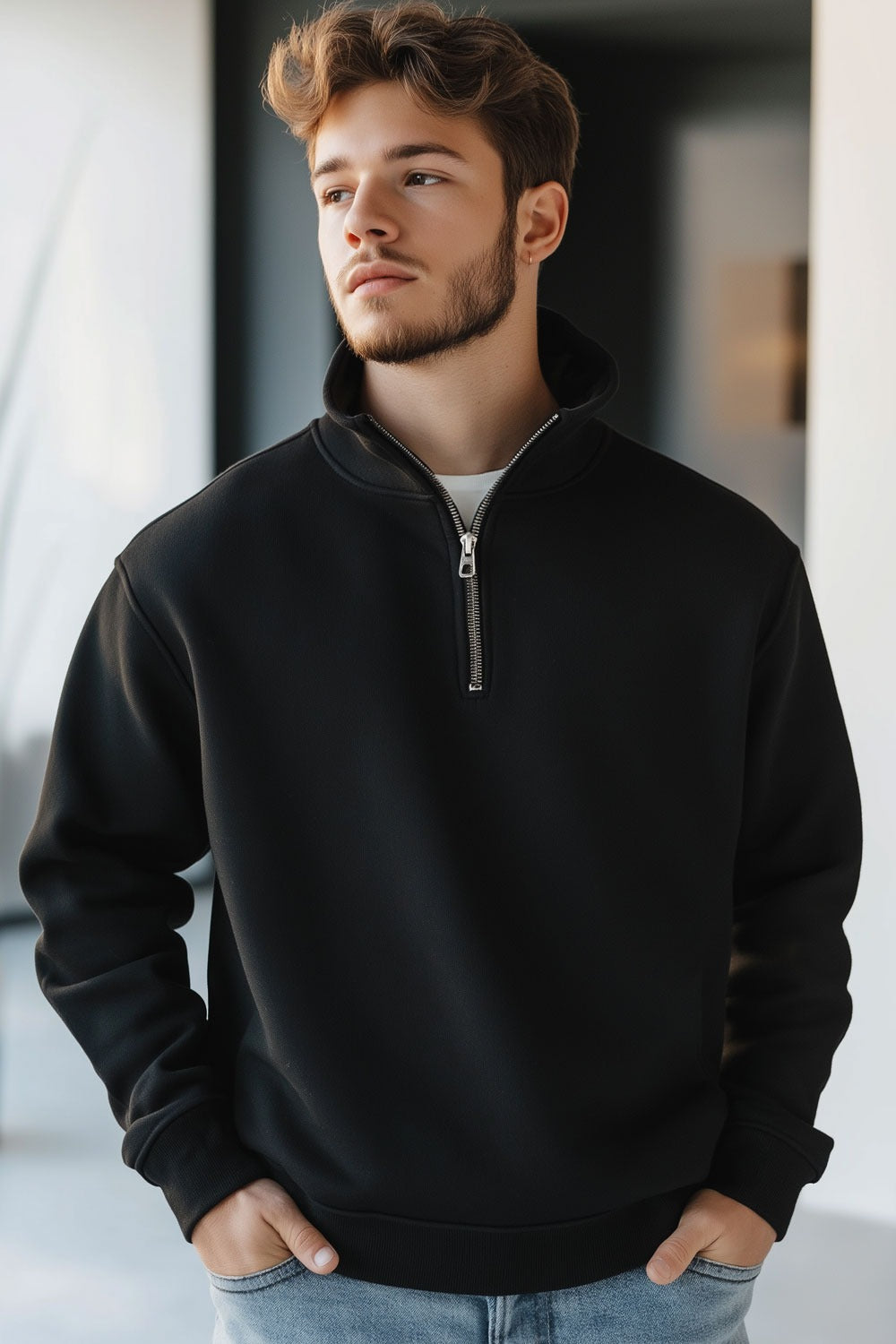 Mock Neck  Sweatshirt