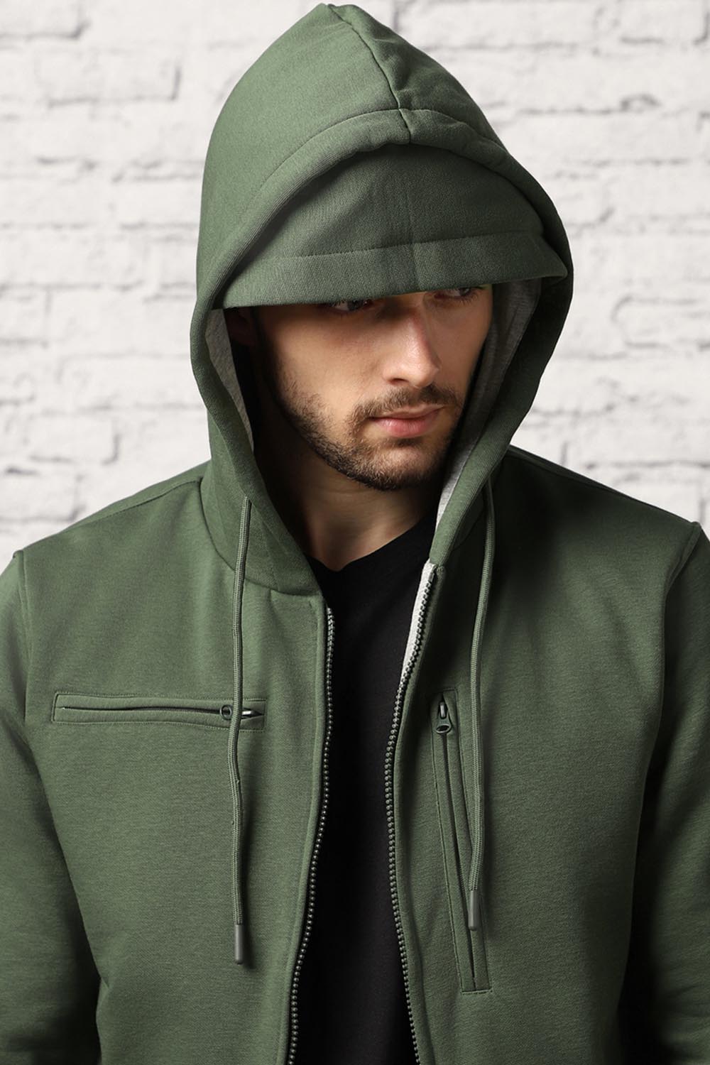 Buy Trendy Black Zip Up Hoodie Online at Best Price Nobero