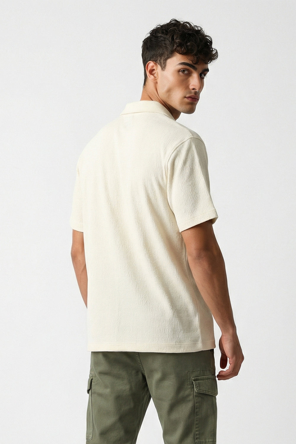 Stand Collar Knitted Shirt