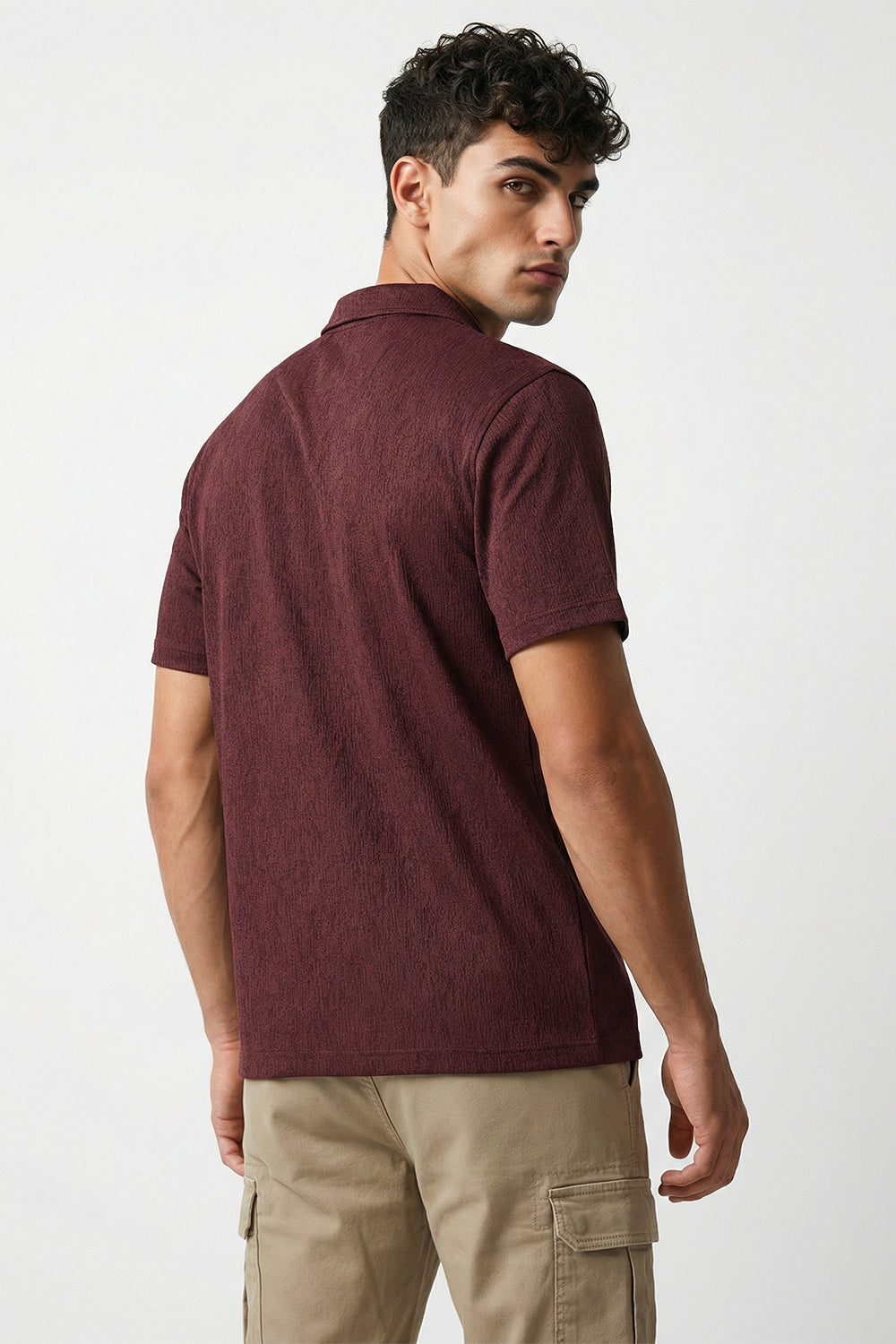 Stand Collar Knitted Shirt