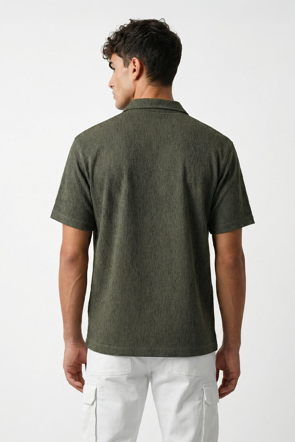 Stand Collar Knitted Shirt