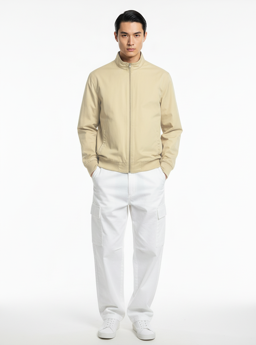 Mock Neck Bomber Jacket