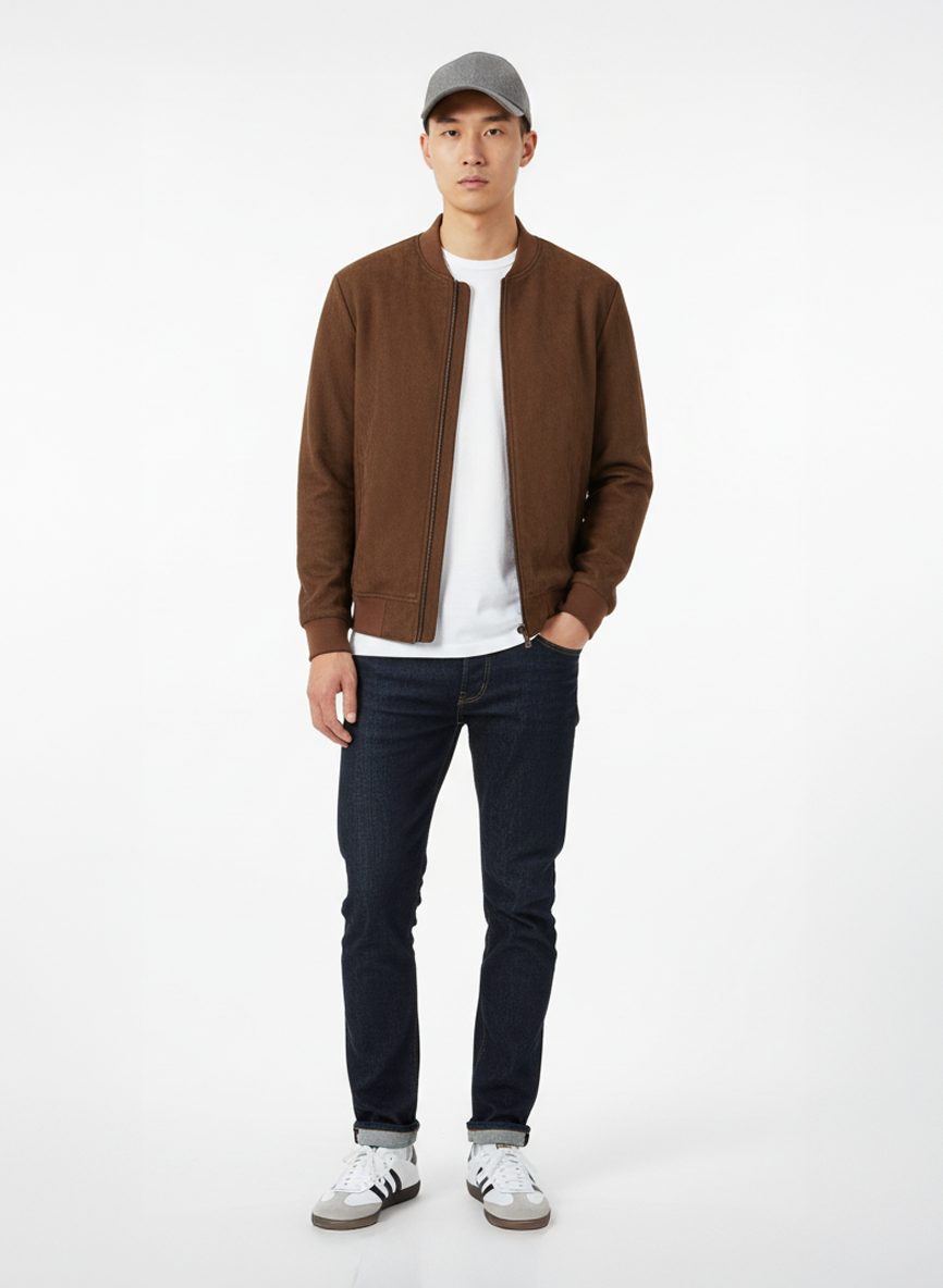 Suede Touch Bomber Jacket