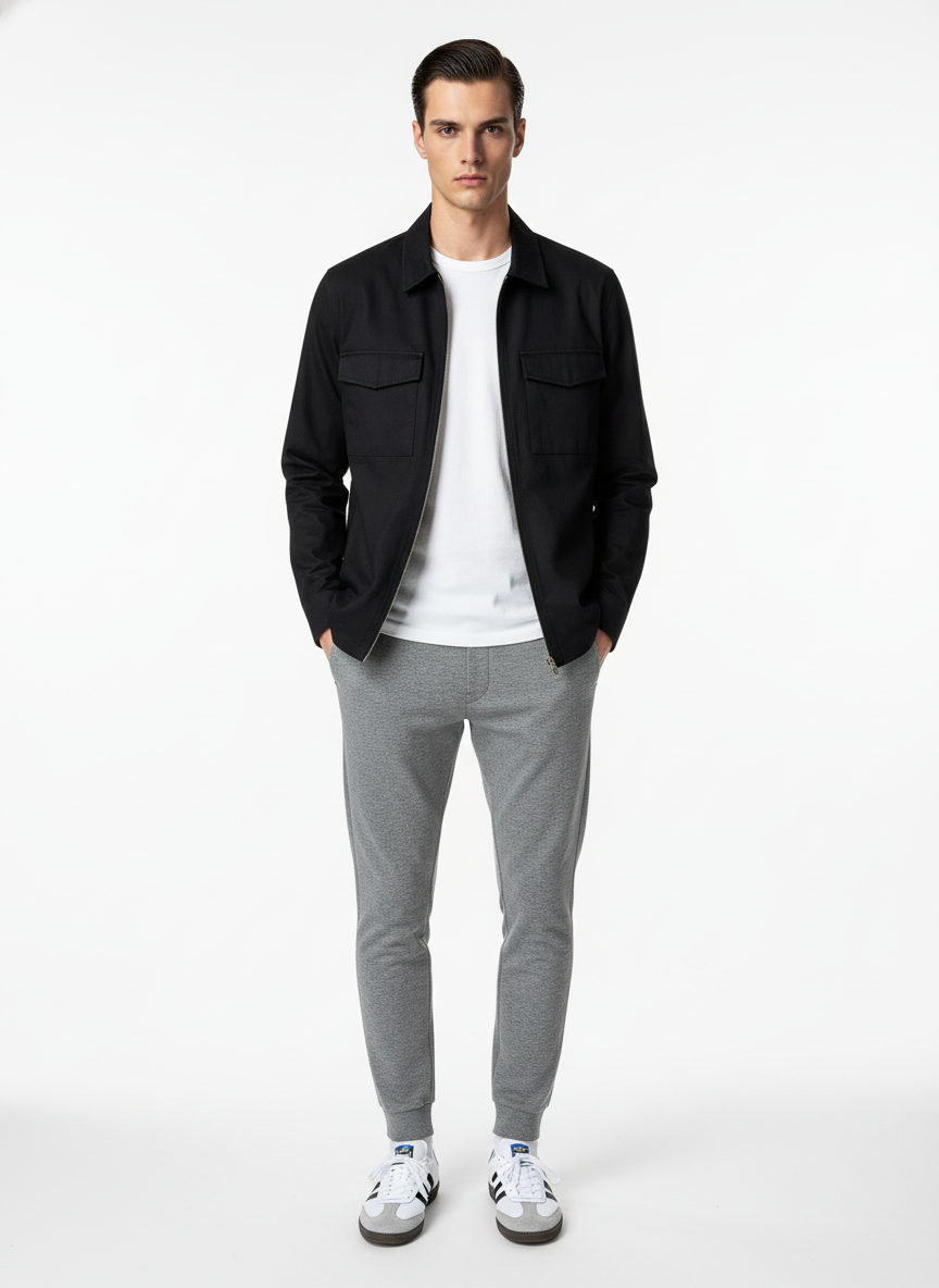 Zip Open Cotton Twill Jacket