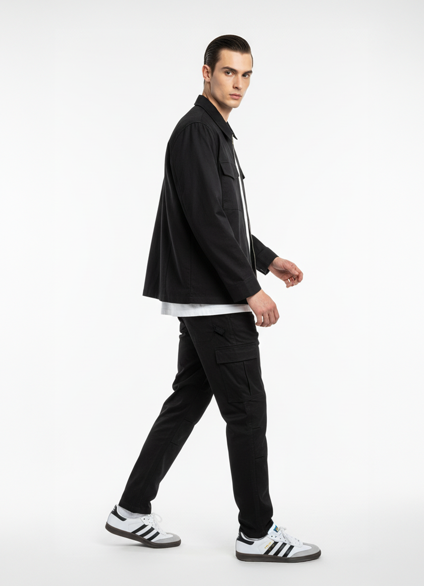 Zip Open Cotton Twill Jacket