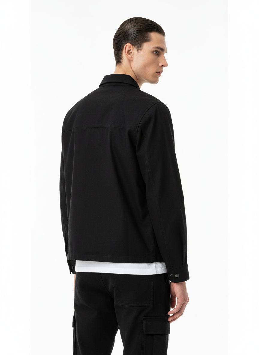Zip Open Cotton Twill Jacket