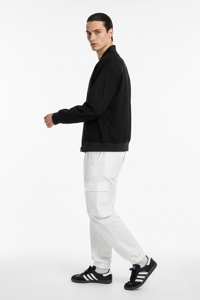 Suede Touch Bomber Jacket