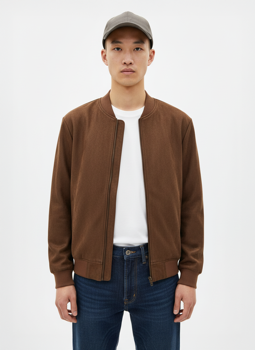 Suede Touch Bomber Jacket
