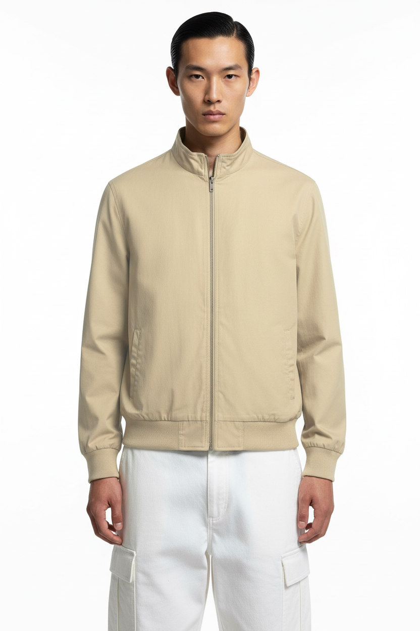 Mock Neck Bomber Jacket
