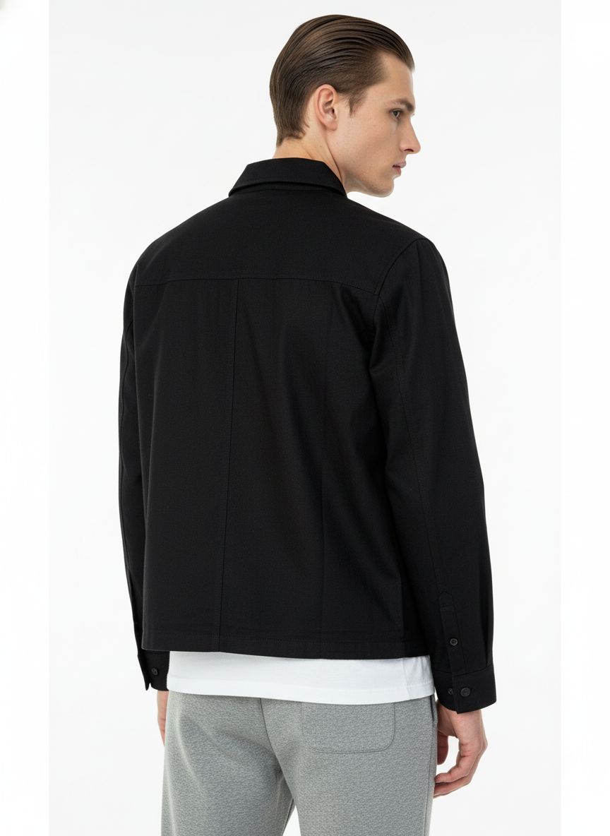 Zip Open Cotton Twill Jacket