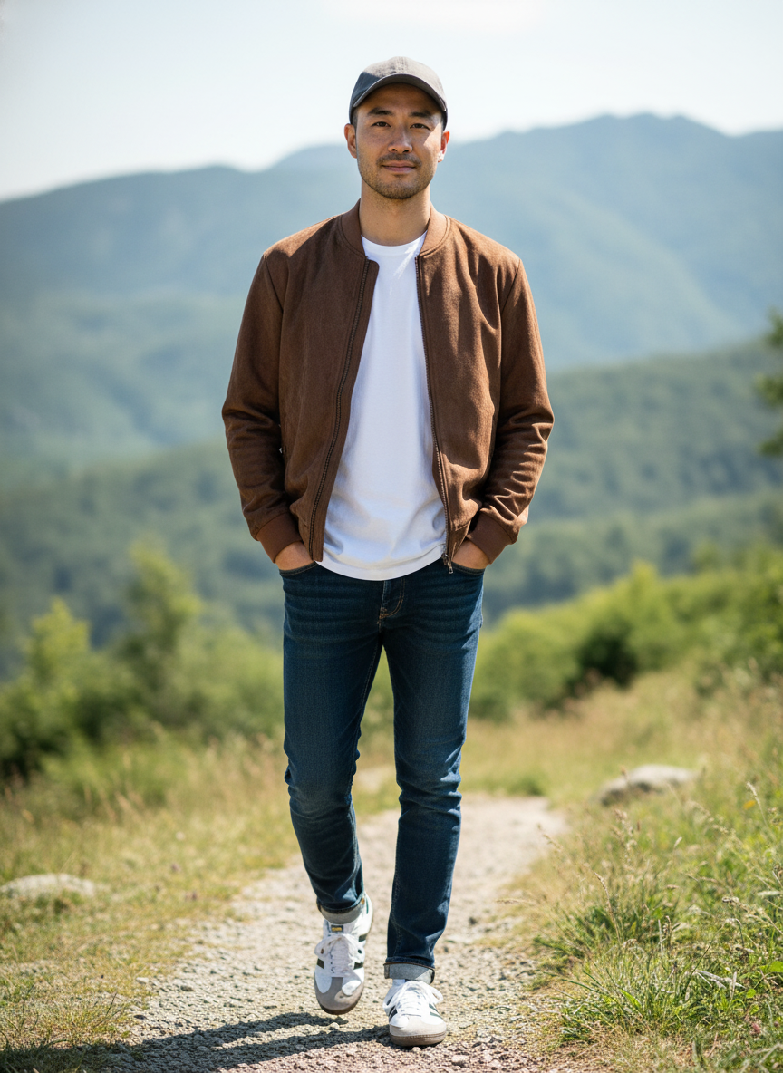 Suede Touch Bomber Jacket