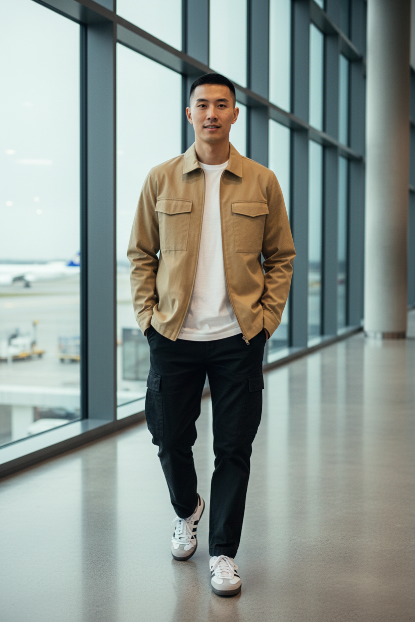 Zip Open Cotton Twill Jacket