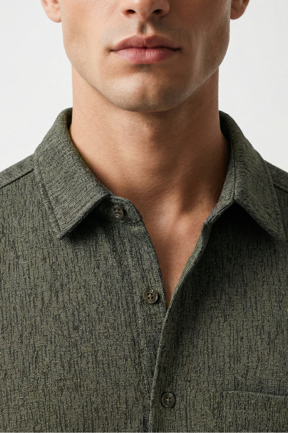 Stand Collar Knitted Shirt