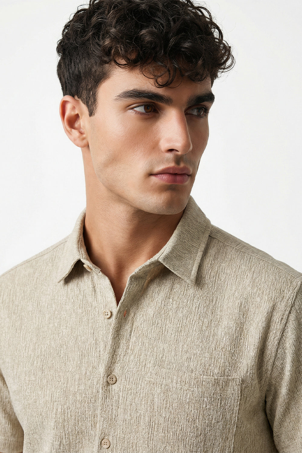 Stand Collar Knitted Shirt